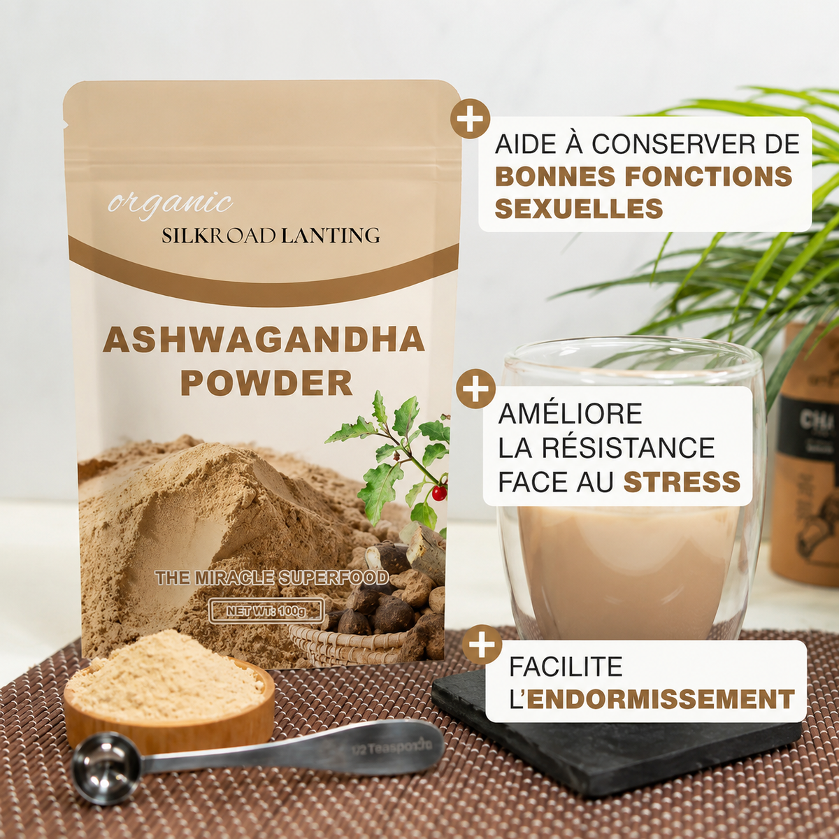 Ashwagandha en poudre Bio (Sommeil & Récupération)
